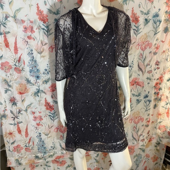 Vintage Patra Sequin Dress and Shawl Size 10 - Picture 1 of 14